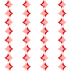 red and pink overlap diamond fabric texture, diamond and round dot checkerboard repeat pattern, replete image, design for fabric printing, rhombus, vertical column strip