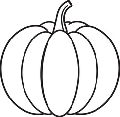 Pumpkin Silhouette in Black Color | Halloween Harvest Illustration Vector