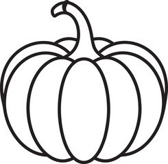 Pumpkin Silhouette in Black Color | Halloween Harvest Illustration Vector