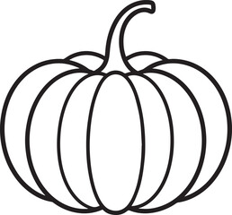 Pumpkin Silhouette in Black Color | Halloween Harvest Illustration Vector
