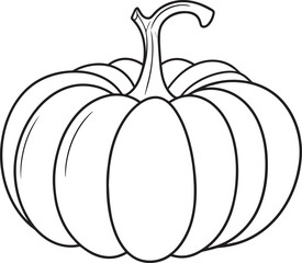 Pumpkin Silhouette in Black Color | Halloween Harvest Illustration Vector