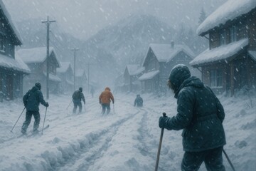 Blizzard Strikes Mountain Village 