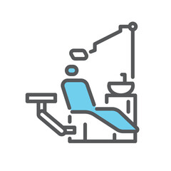 シンプル　イラスト　歯科用ユニットのイメージ アイコン