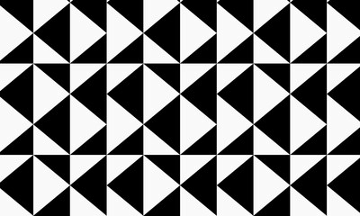 Black and White Geometric Triangle Grid Pattern – Abstract Optical Design Background