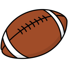 pigskin ball or rugby for gridiron football sport equipment filled outline icon