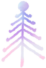 winter Christmas tree doodle line