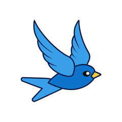 Obraz premium Cartoon Swallow Vector Flying with a Letter