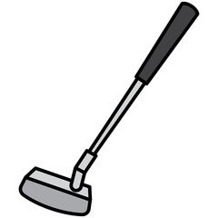 putter golf club with grip sport equipment filled outline icon
