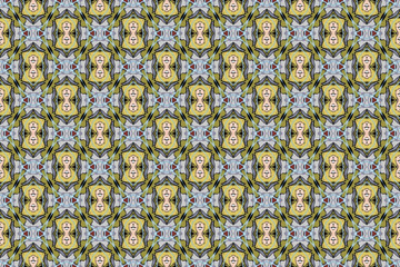 Seamless Textile Visual Geometric Art Fashion Endless Tile Wallpaper Graphic Texture Cloth Digital Symmetric Decoration Perspective Interior Design Shape Fabric Luxury Background Template Pattern.