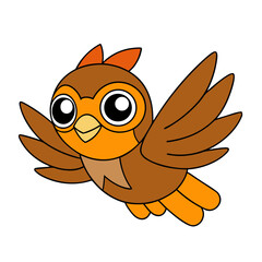 Cartoon Kestrel Vector Illustration Wearing Aviator Goggles