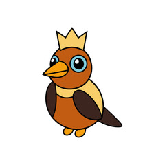 Cartoon Kookaburra Vector Illustration Wearing a Crown