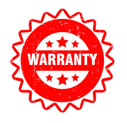 Red Grunge Warranty Stamp:  Three Stars Guarantee