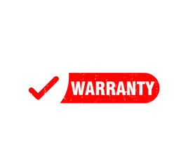 Red Grunge Warranty Stamp: Shield Checkmark Icon