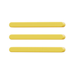 Golden 3D Menu Icon:  Modern App Interface Element