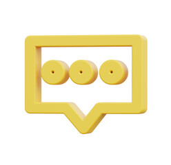 Yellow 3D Chat Bubble Icon: Minimalist Design