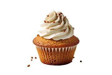chocolate cupcake on transparent  background