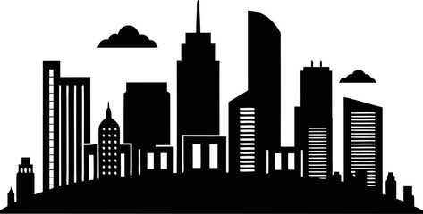 Houston City Skyline Silhouette Vector, New York City Skyline 