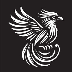 Obraz premium eagle tattoo design on black background. vector illustration eps 10