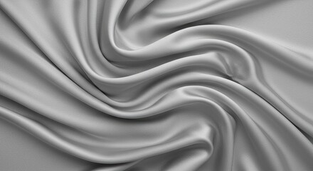 Fototapeta premium Gray silk fabric draped in elegant folds
