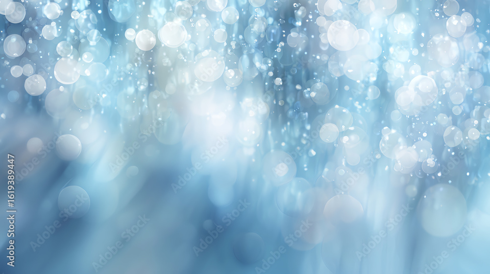Poster a serene bokeh background with soft blue tones, evoking calmness and tranquility in any design or na