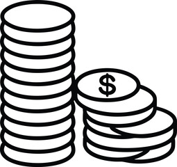 stack of coins on white background