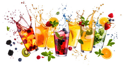 PNG Dynamic flavors collide visually, element set on hitet background 