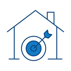 Smart Home Blue Line Editable Stroke Icon. Secure, Technology, IoT, Voice Assistant, Controller UI Icon in a Flat Design. Outline Icons Vector Illustration.
