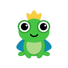 Fototapeta premium Cartoon Tree Frog Vector Illustration Wearing a Crown