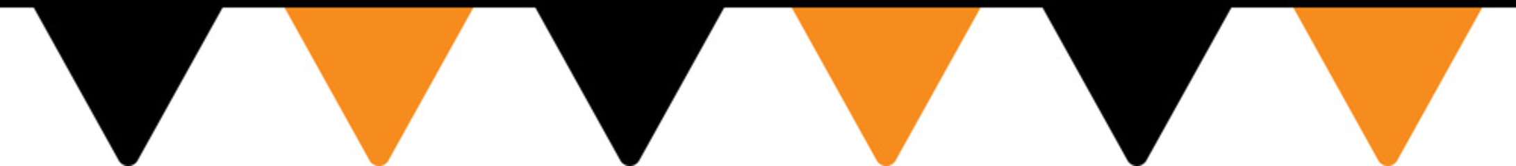 Seamless Orange and Black Halloween Party Bunting Decoration Illustration.