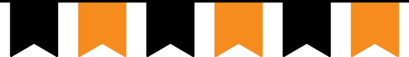 Seamless Orange and Black Halloween Party Bunting Decoration Illustration.
