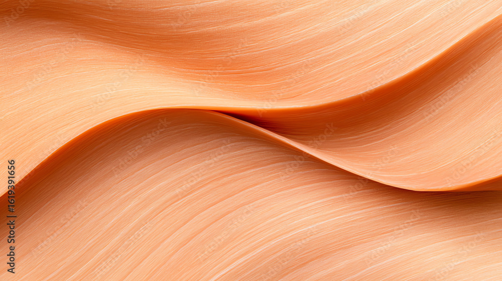 Poster abstract wave pattern in soft peach tones, representing elegance and fluidity, ideal for backgrounds