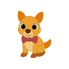 Obraz premium Cartoon Quoll Pup Vector Wearing a Bow Tie
