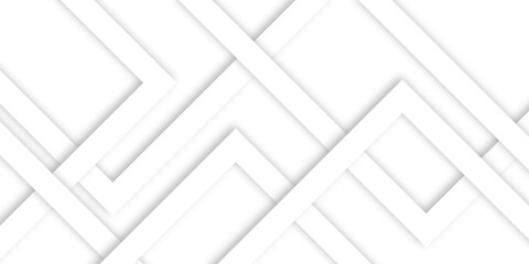 White abstract geometric background with white paper sheets soars as abstract spaces with rectangles, parallel stripes, perspective, shadows in simple strict modern material in triangle and square.	

