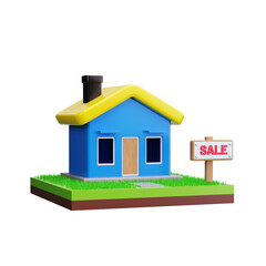 For Sale Sign 3d render icons