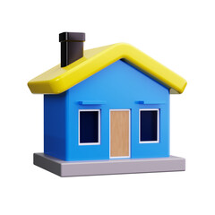 house 3d render icons