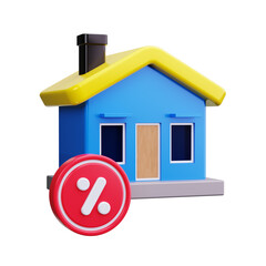 mortgage 3d render icons