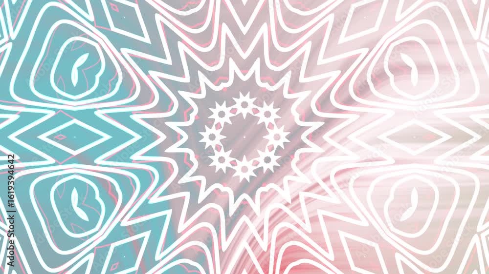 Poster 1950s kitchen geometric kaleidoscope background animation featuring symmetrical shapes and pattern t