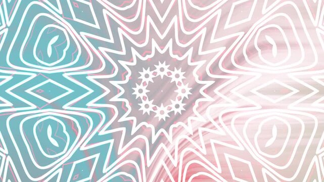 1950s Kitchen Geometric kaleidoscope background animation featuring symmetrical shapes and pattern transformations