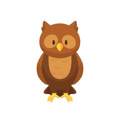 Cute Brown Owl Illustration