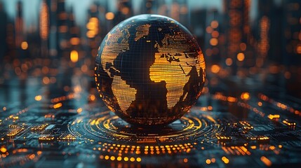 Futuristic global digital financial network and connectivity