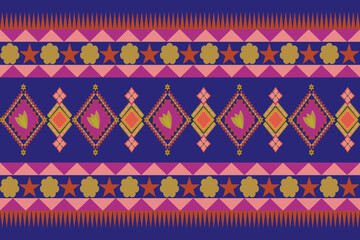 seamless geometric pattern, Modern Thai fabric patterns: diamond, flower, star, marble.