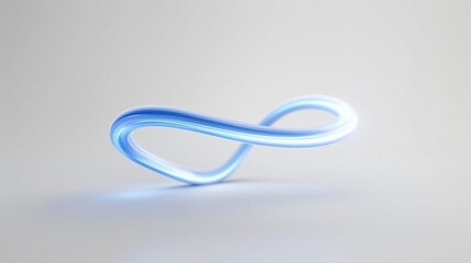 A glowing blue infinity loop symbolizing technology, innovation, and an endless future