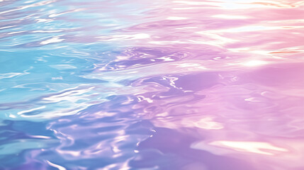 パステルカラーの水面と光の反射