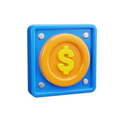 Dollar sign 3d render icons