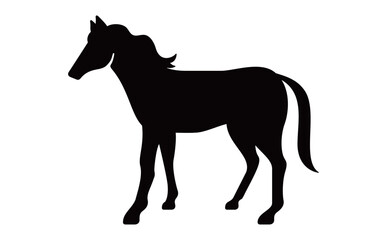 シンプルな馬のシルエット素材・モノクロデザイン