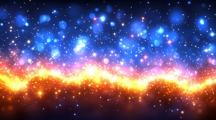 Fototapeta premium Colorful abstract background with glowing particles.