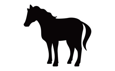 シンプルな馬のシルエット素材・モノクロデザイン