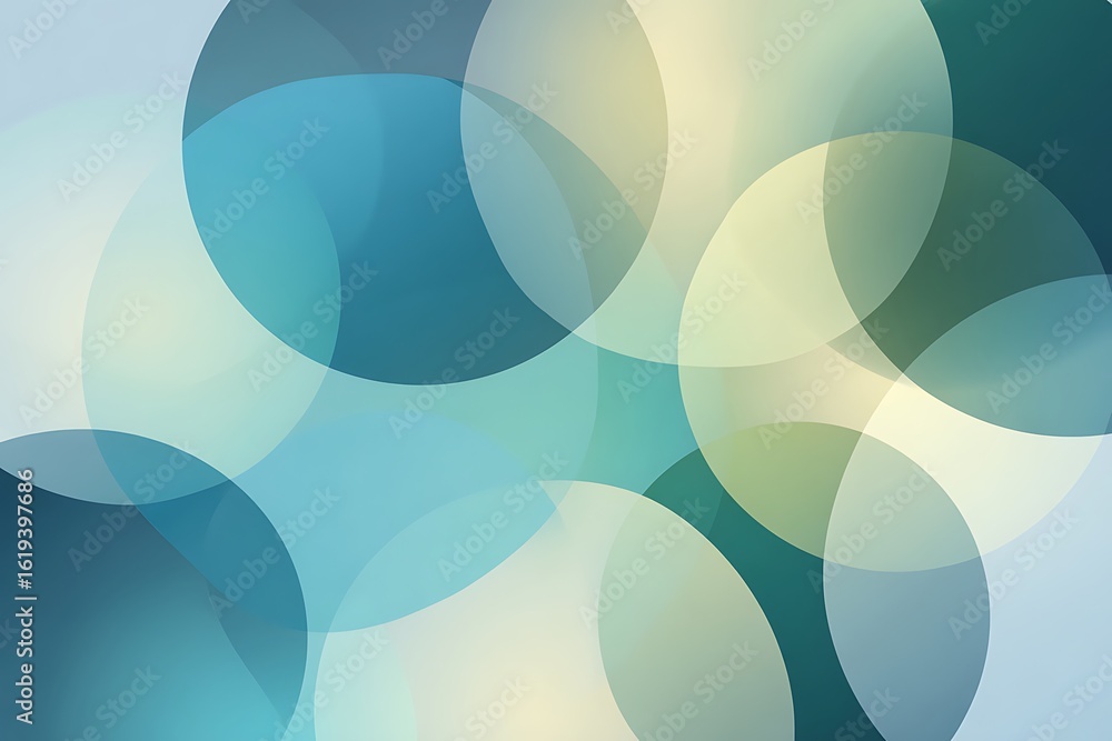 Aufkleber abstract circles overlayed creates a beautiful background with blended colors and soft light effects