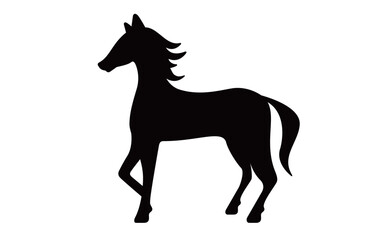 シンプルな馬のシルエット素材・モノクロデザイン
