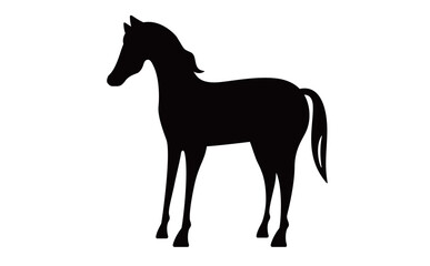シンプルな馬のシルエット素材・モノクロデザイン